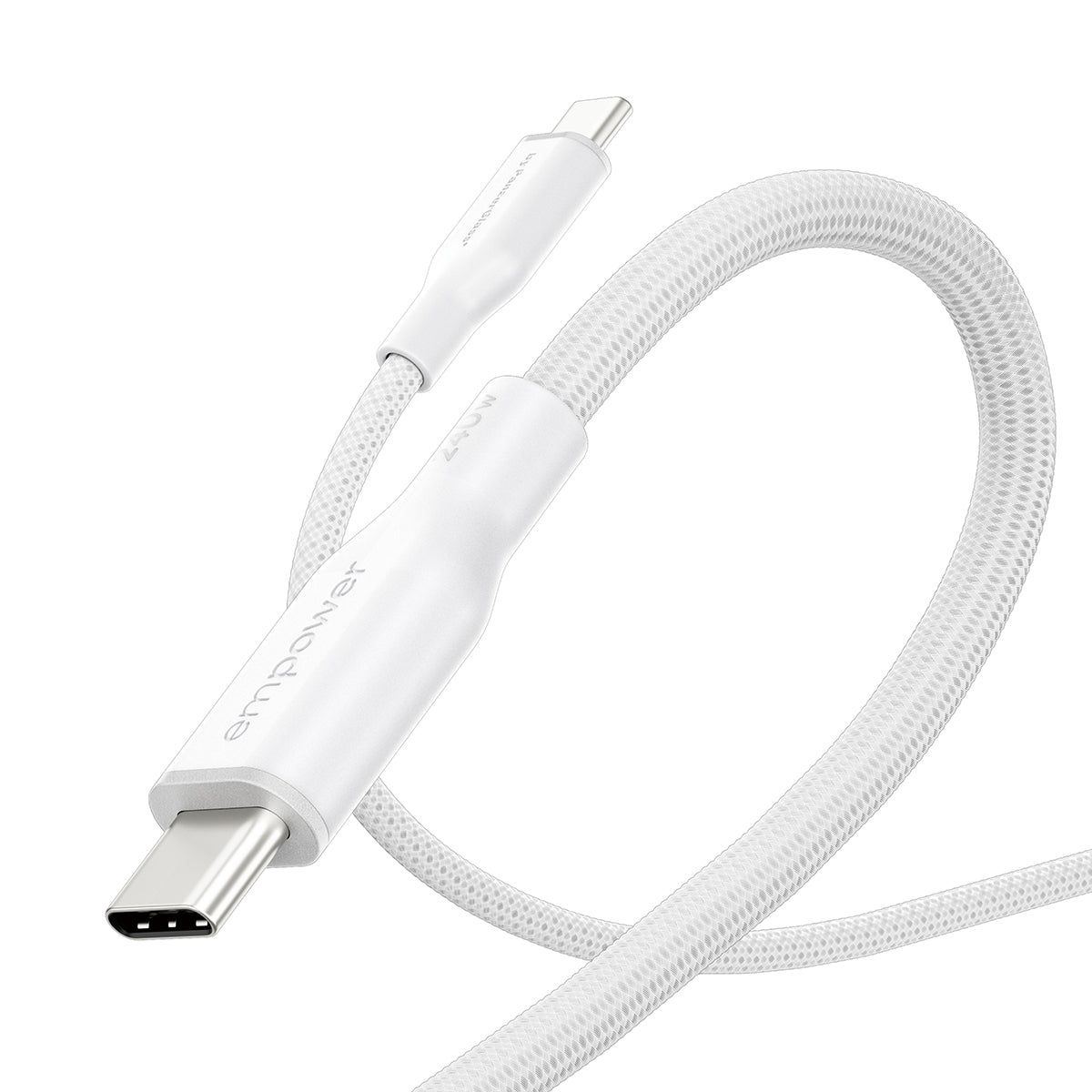 PanzerGlass empower™ by ® Racing 240W USB-C to USB-C Cable | USB 2.0 | 2M | Silver White câble USB Blanc