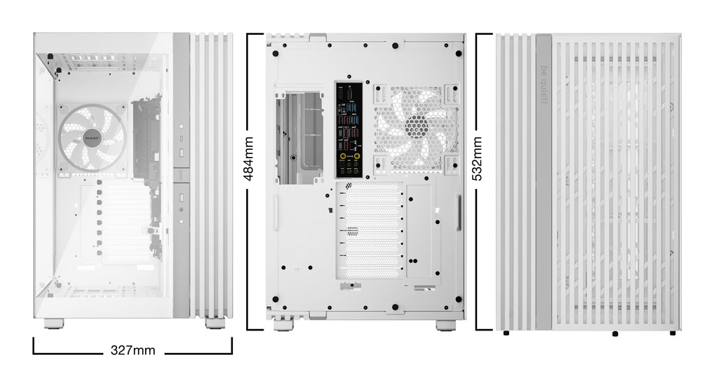 be quiet! Light Base 900 FX Blanc | Boîtier PC ARGB vitré, Mini ITX / Micro ATX / ATX / E-ATX / XL-ATX, 4 ventilateurs L