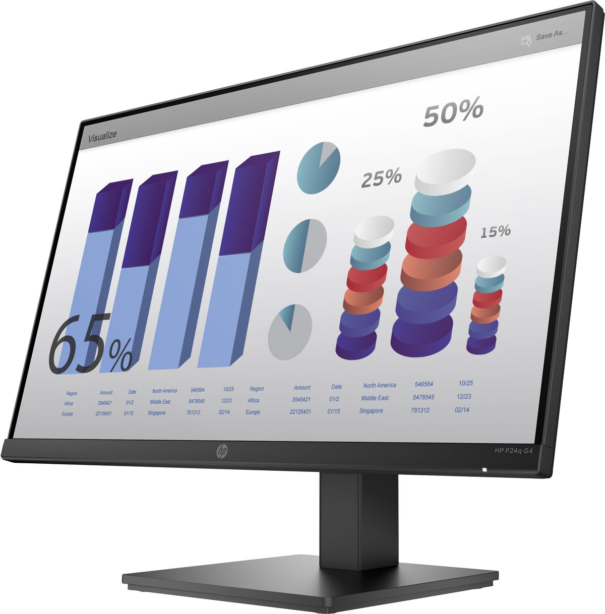 HP P24q G4 écran plat de PC 60,5 cm (23.8") 2560 x 1440 pixels Quad HD LED Noir - vue 2