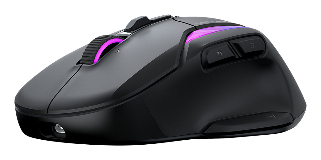 Turtle Beach Kone II Air Souris Gaming Sans Fil RGB Ergonomique, 26 000 DPI, Batterie 350h, Molette 4D Free-Spin, Noir