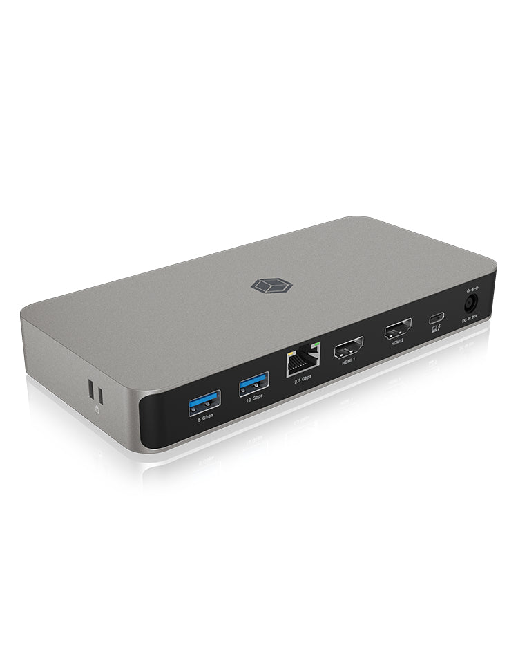 ICY BOX IB-DK2880-C41 Avec fil USB4 Anthracite, Noir