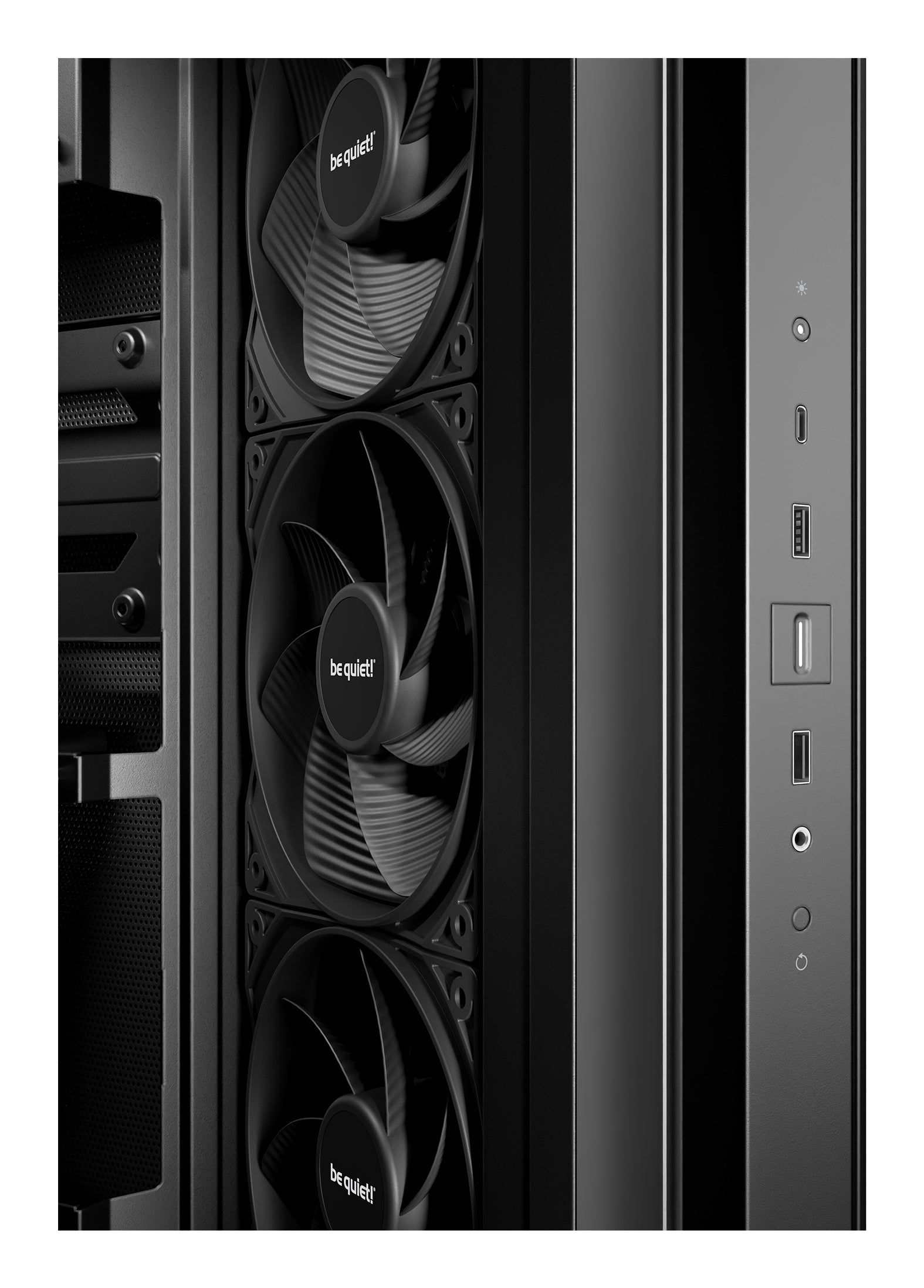 be quiet! Light Base 500 Noir | Boîtier PC vitré, Mini ITX / Micro ATX / ATX, 4 ventilateurs Pure Wings 3 120 mm