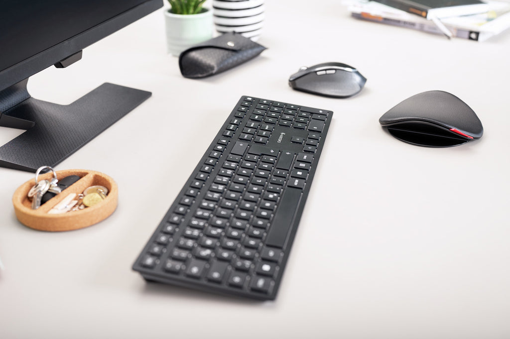 Cherry KW 9100 Slim Clavier Sans Fil Universel RF et Bluetooth, Noir