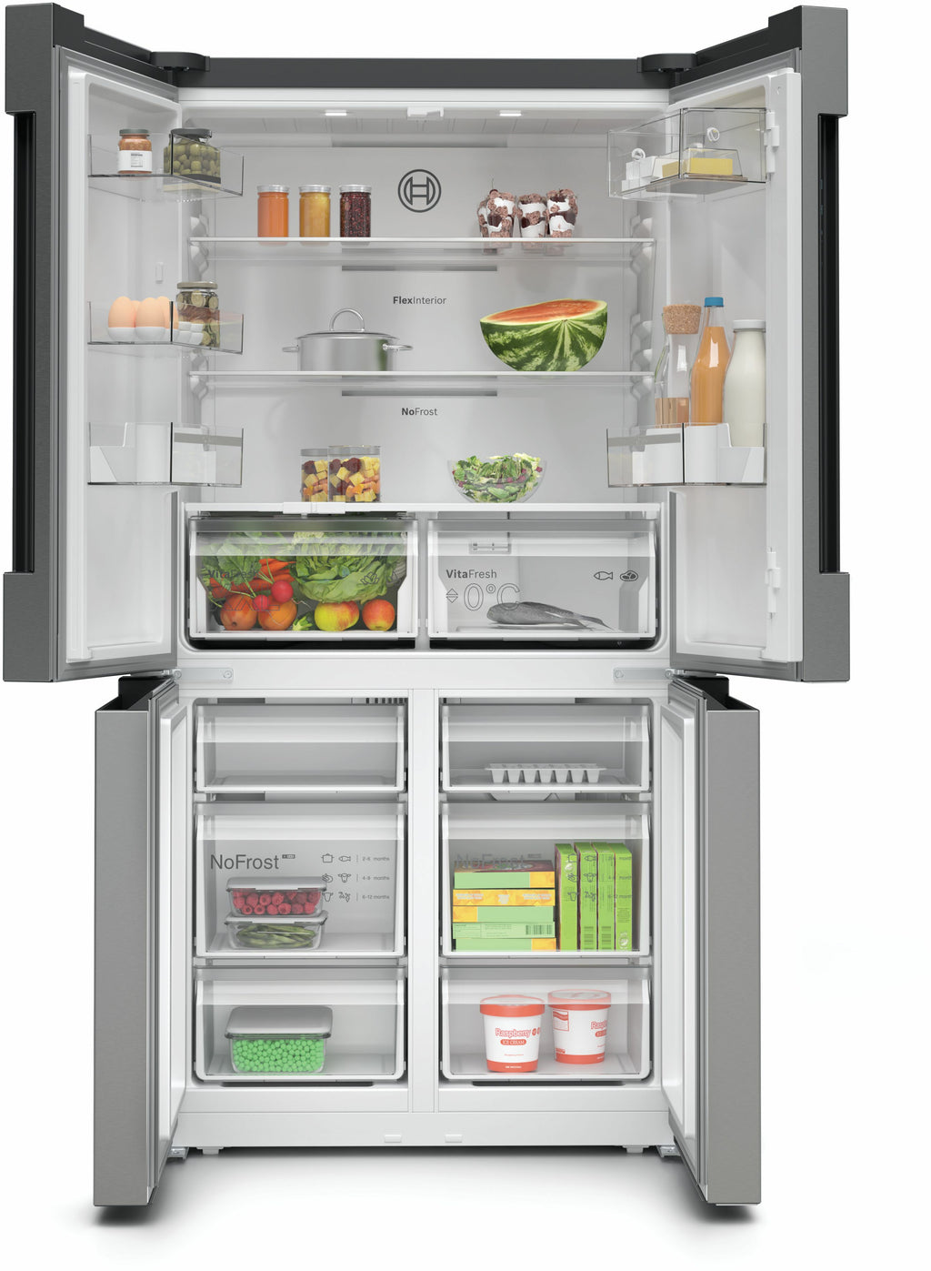 Bosch Bosch Serie 4 KFN96VPEA frigo américain Pose libre 605 L Acier inoxydable