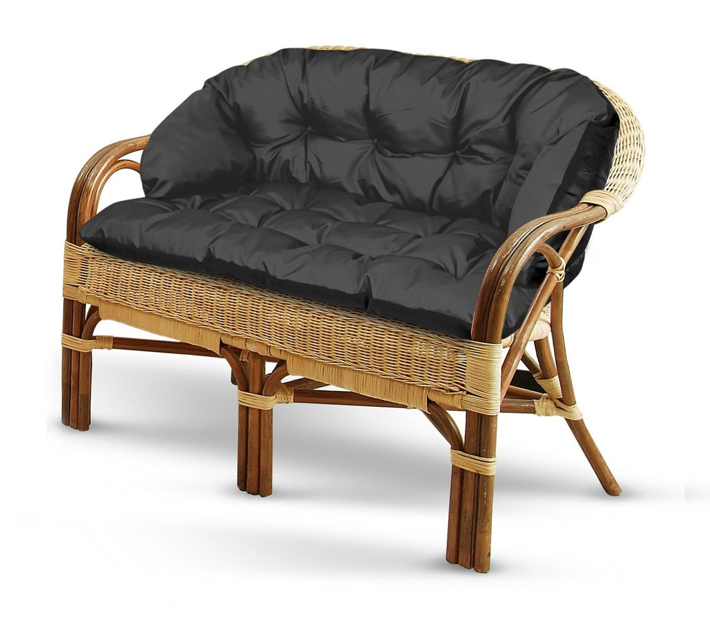 Zestaw ogrodowy 2x122x40cm + 190x40cm na krzesło kanapę huśtawkę meble rattanowe wodoodporny czarny