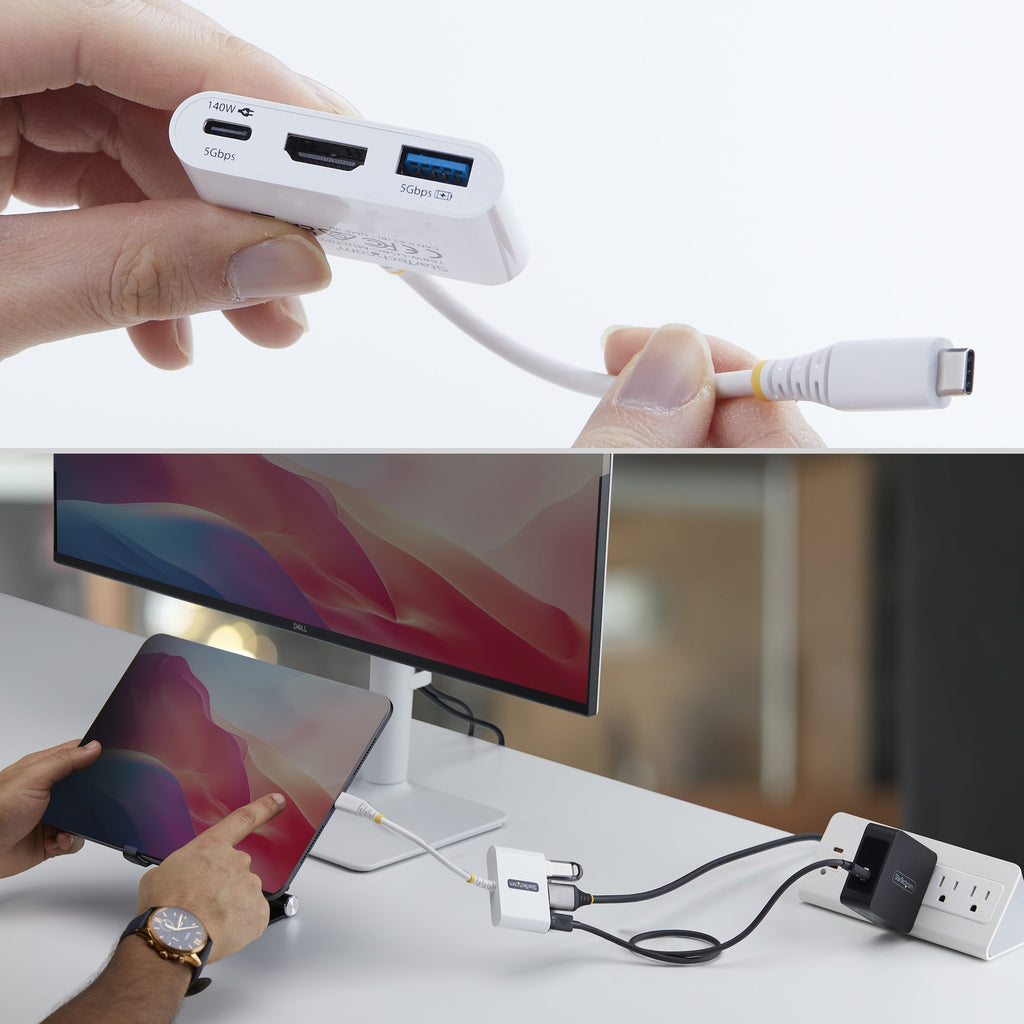 StarTech.com Adaptateur Multiport USB-C vers HDMI, Charge PD 140W, 4K 60Hz, Hub USB 5 Gbps