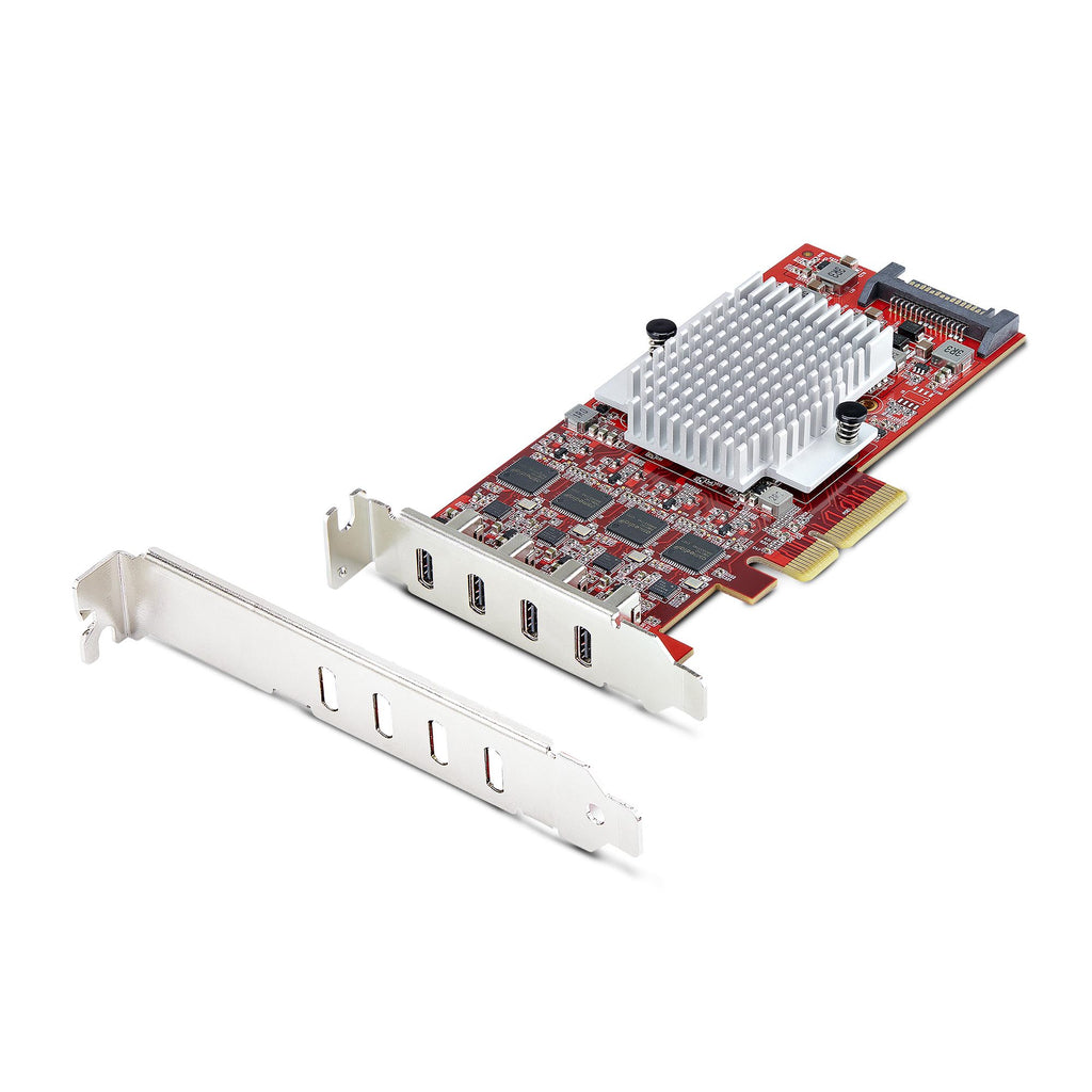 StarTech.com Carte PCIe USB-C 4 Ports, USB 3.2 10 Gbit/s, Carte d'Extension PCI Express USB-C, 4 Contrôleurs USB Indépendants, Carte PCIe USB Type-C, Windows/Linux/macOS, Conforme TAA