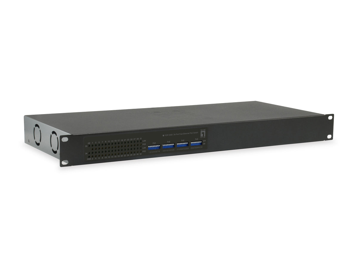 LevelOne FGP-3400W380 Commutateur Réseau Non-géré Fast Ethernet 10/100 PoE, 32 Ports, Noir