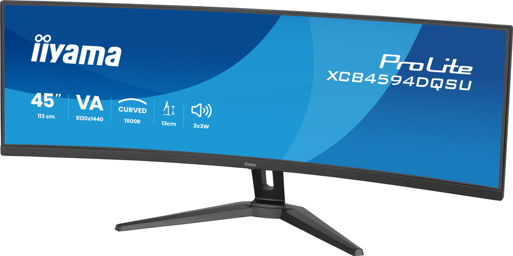 iiyama ProLite XCB4594DQSU-B1 écran plat de PC 113 cm (44.5") 5120 x 1440 pixels Dual QHD LED Noir