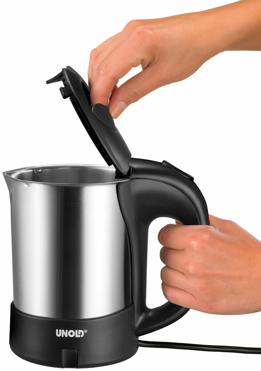 Unold 18575 bouilloire 0,5 L 1000 W Noir, Acier inoxydable