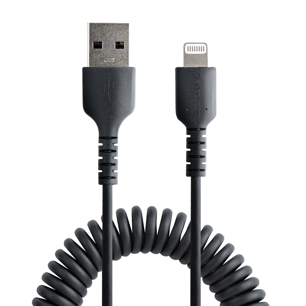 StarTech.com Câble USB vers Lightning 1m Certifié MFi, Noir, Gaine TPE et Fibre Aramide