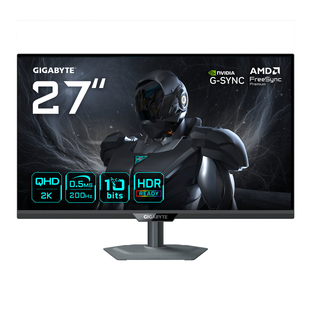 GIGABYTE G27Q20 Moniteur Gaming 27” QHD - 2560 x 1440, 200Hz, 0.5ms, G-Sync Compatible, FreeSync Premium, HDR10, HDMI 2.0, DisplayPort 1.4
