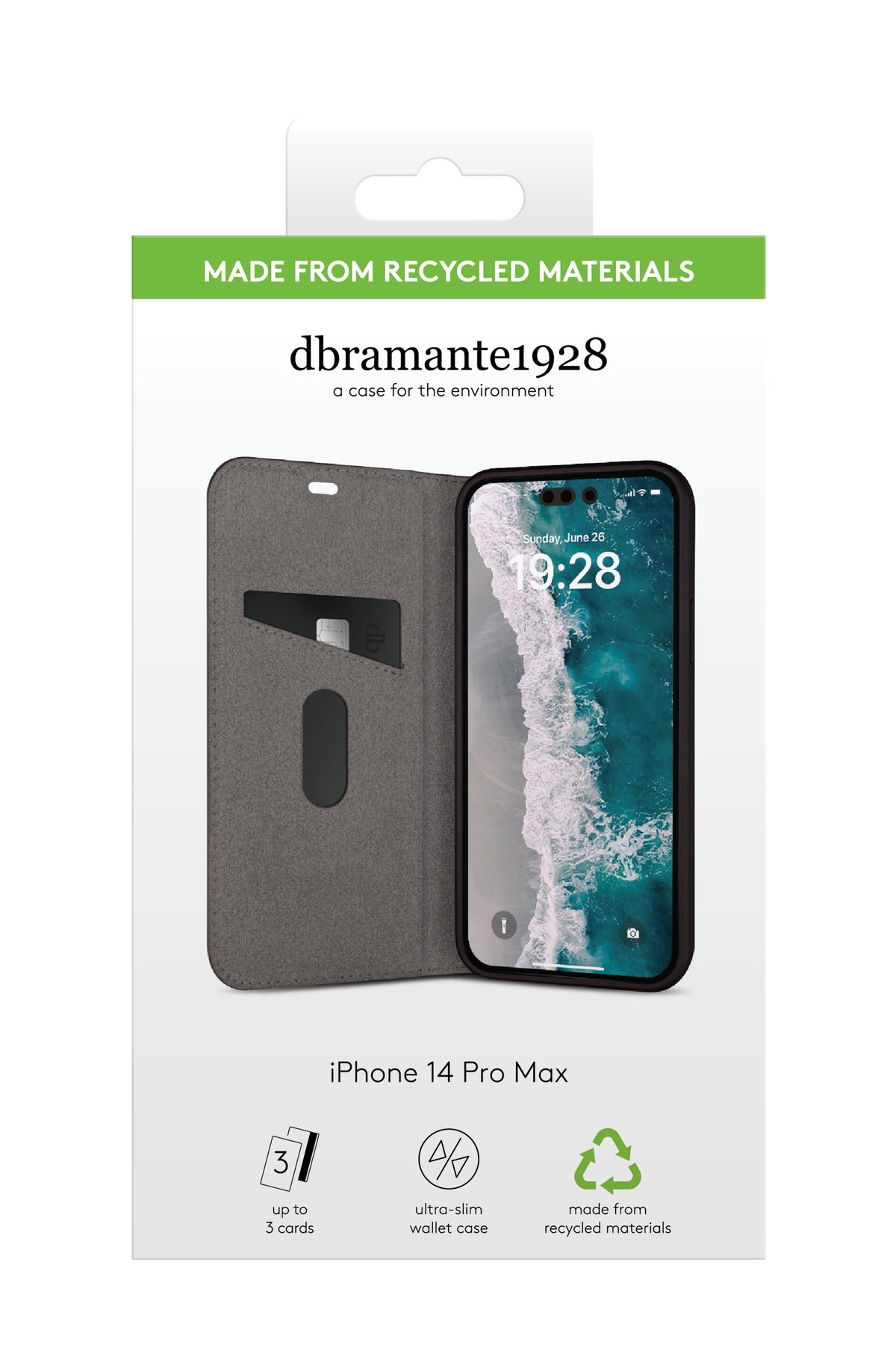 dbramante1928 Oslo Coque de Protection Folio pour iPhone 14 Pro Max 6.7", Noir