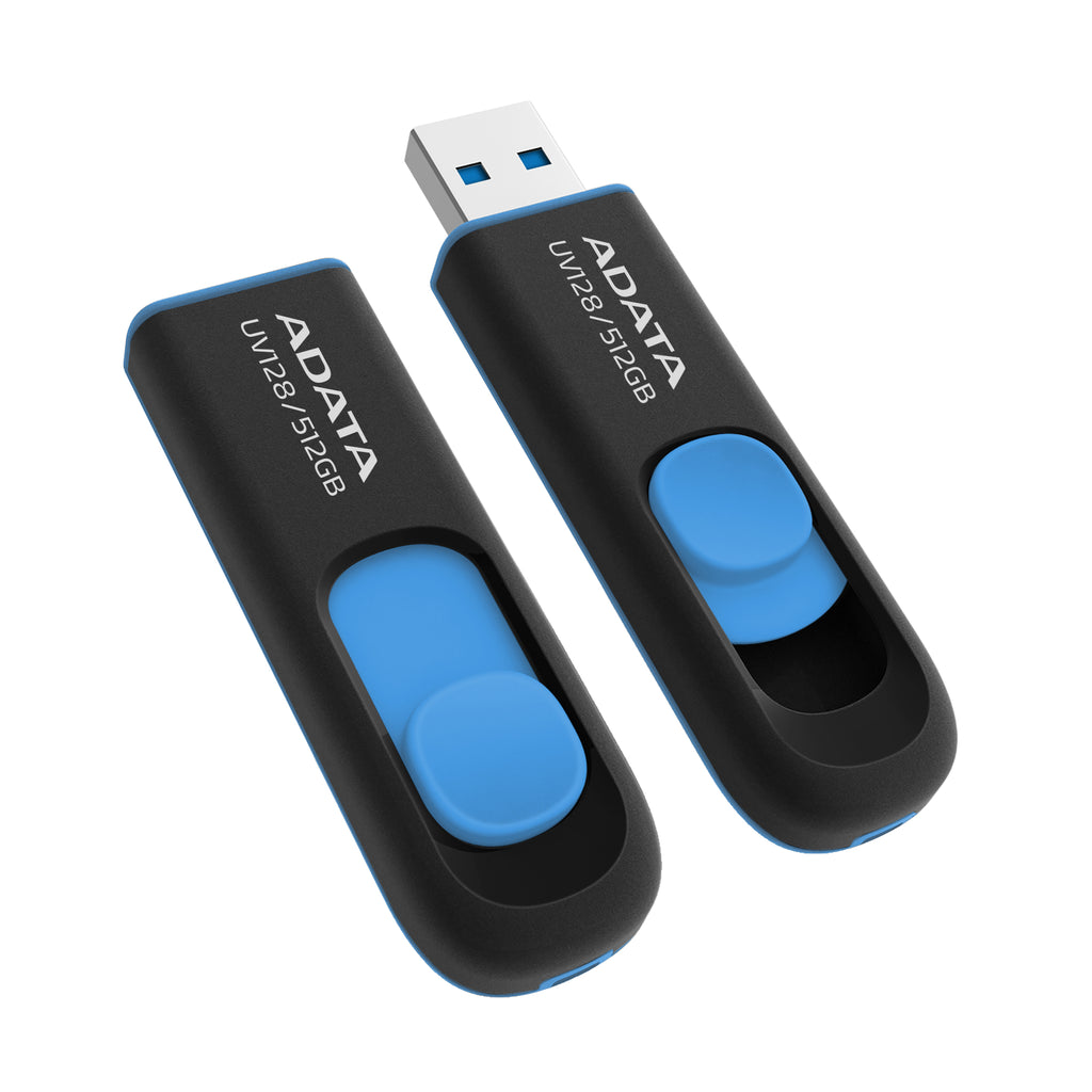 ADATA UV128 lecteur USB flash 512 Go USB Type-A 3.2 Gen 1 (3.1 Gen 1) Noir, Bleu