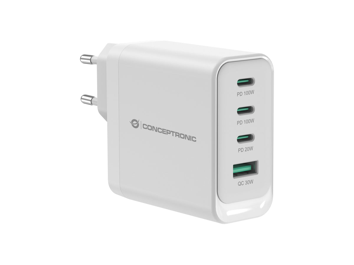 Conceptronic ALTHEA22W100 Chargeur Universel Secteur Charge Rapide, Blanc