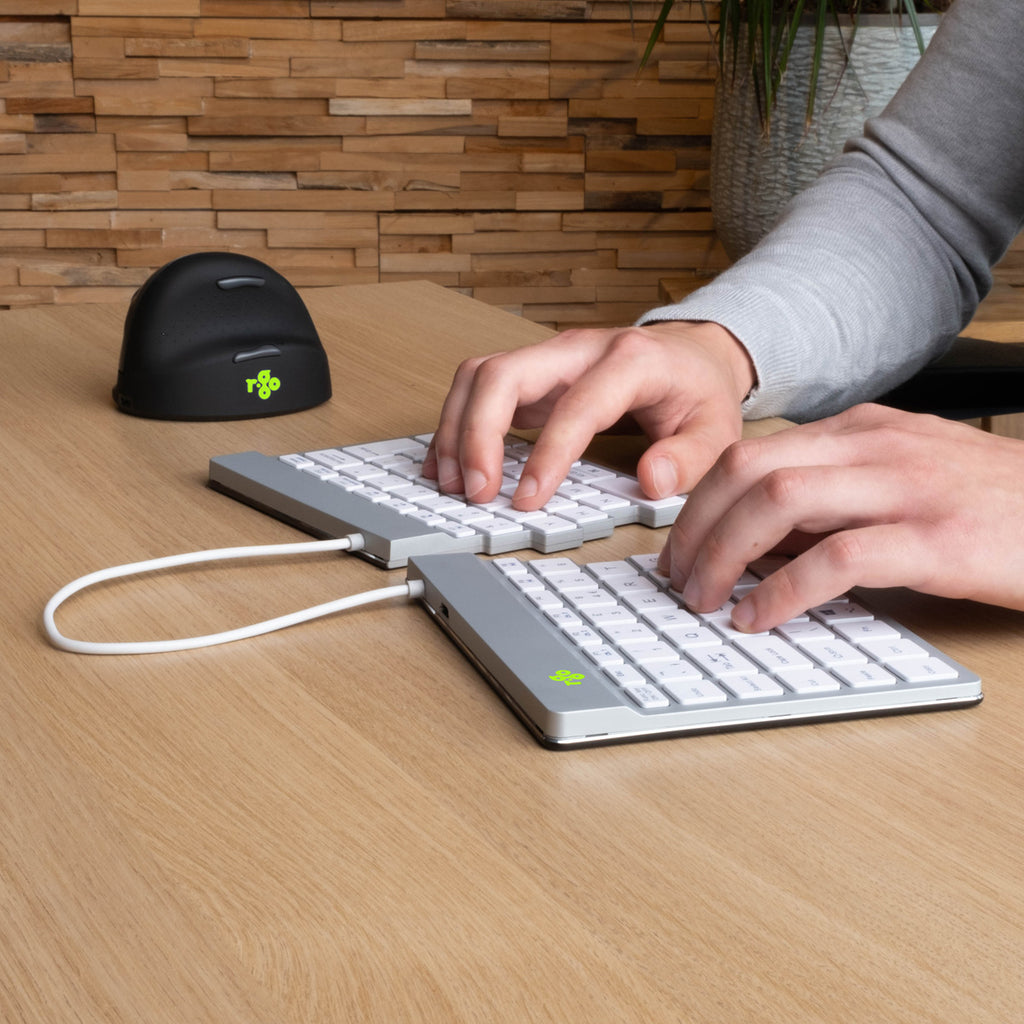 R-Go Tools Clavier ergonomique R-Go Split Break avec logiciel de pause, clavier ergonomique divisé, QWERTZ (DE), bluetoo