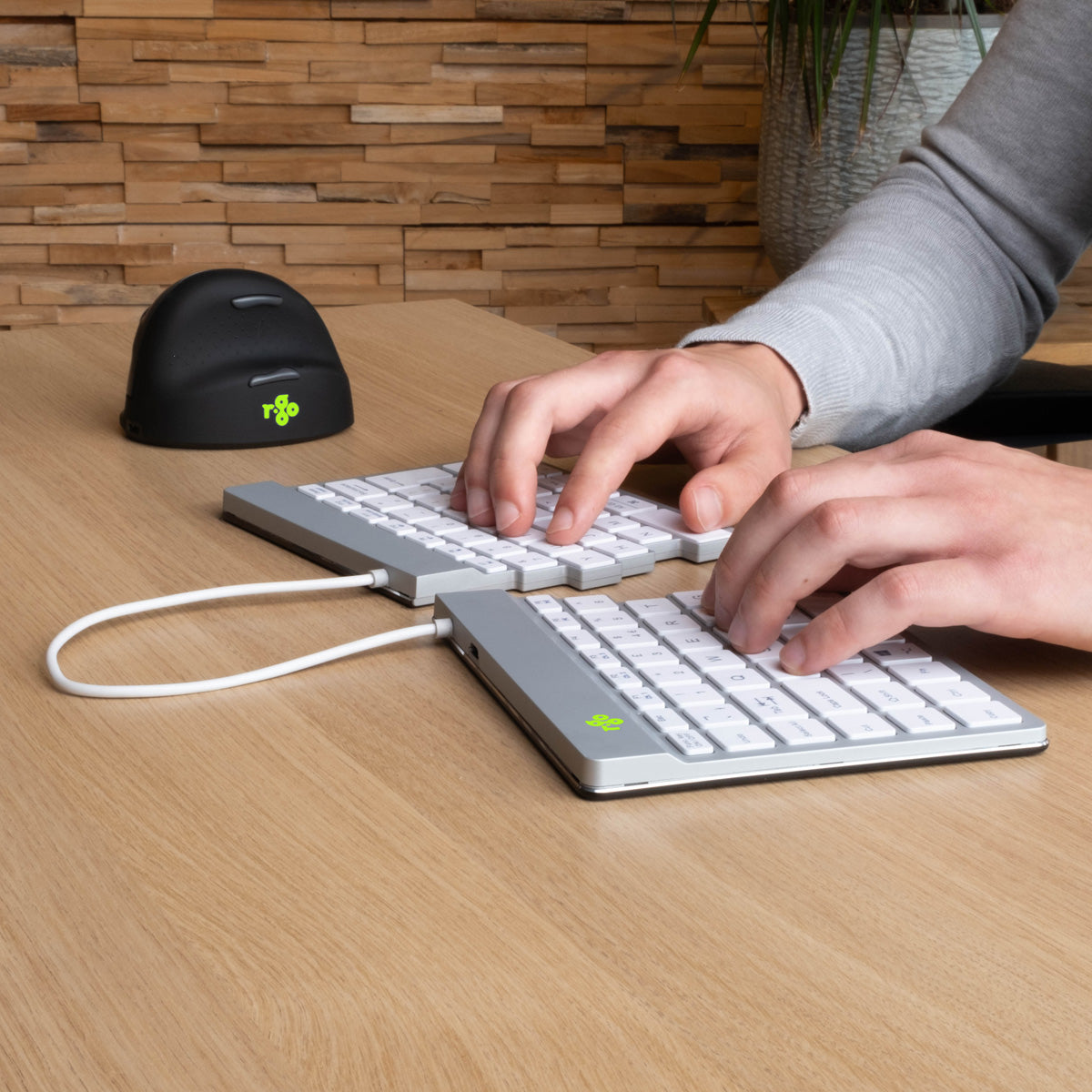 R-Go Tools Clavier ergonomique R-Go Split Break avec logiciel de pause, clavier ergonomique divisé, QWERTZ (DE), bluetoo