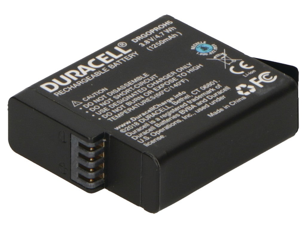 Duracell DRGOPROH5 Batterie Lithium-Ion pour Appareil Photo et Caméscope, 1250 mAh