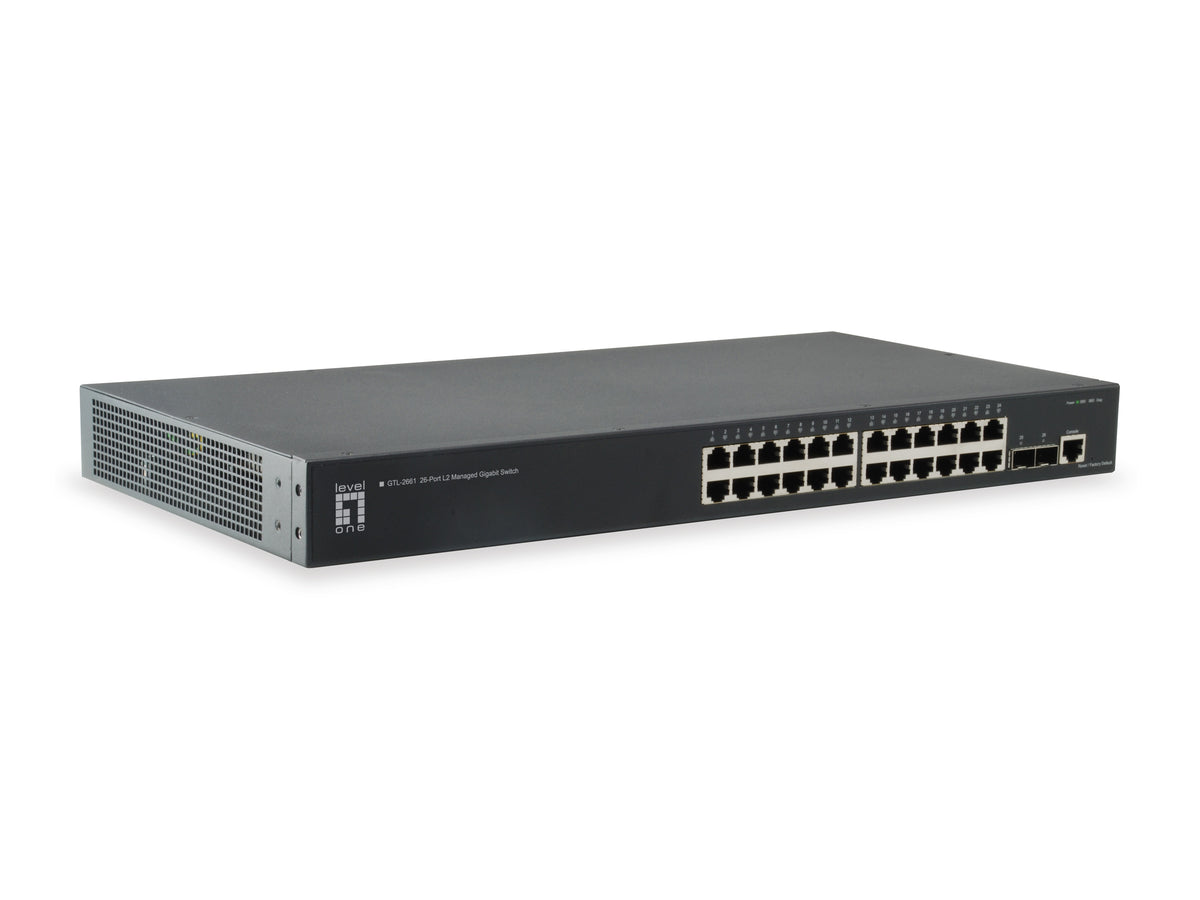 LevelOne GTL-2661 commutateur réseau Géré L2 Gigabit Ethernet (10/100/1000) Noir