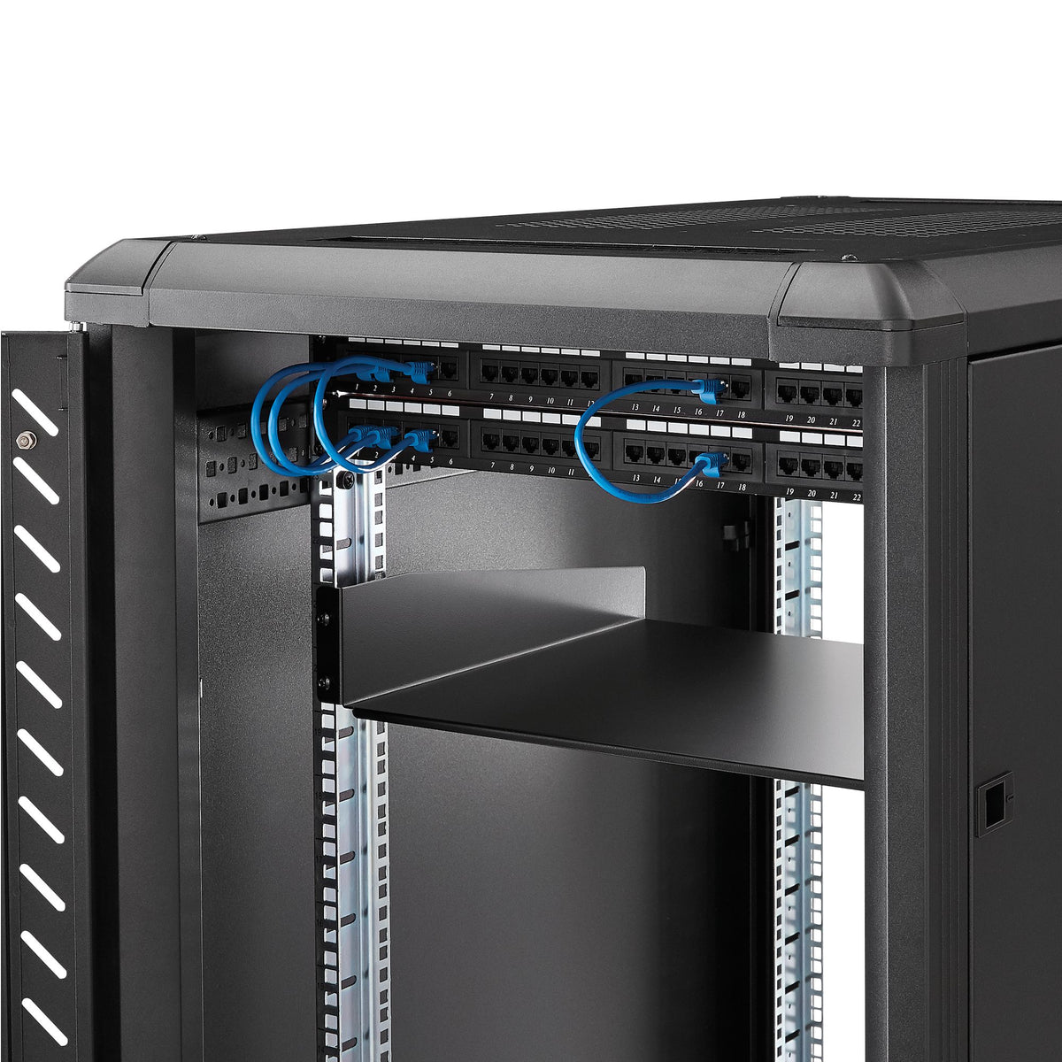 StarTech.com Étagère Rack Serveur 2U Universelle 19", Acier Haute Résistance, 20kg, Profondeur 16", Noir