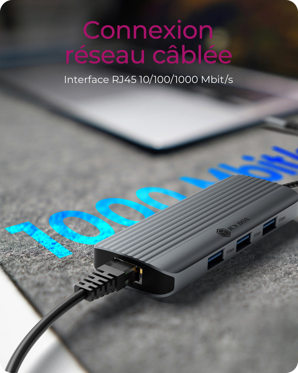 ICY BOX IB-DK4034a-CPD Avec fil USB 3.2 Gen 1 (3.1 Gen 1) Type-C Aluminium, Argent