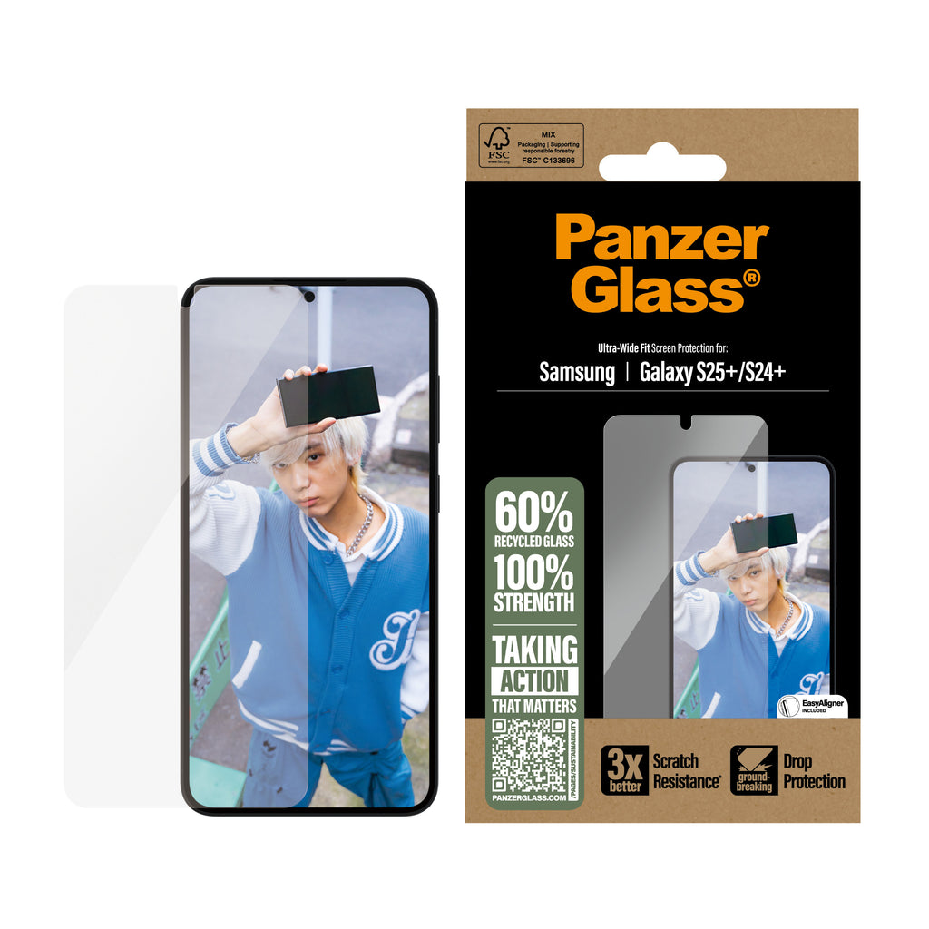 PanzerGlass PanzerGlass ® Screen Protector Samsung Galaxy S25+ | S24+ | Ultra-Wide Fit Protection d'écran transparent 1 pièce(s)