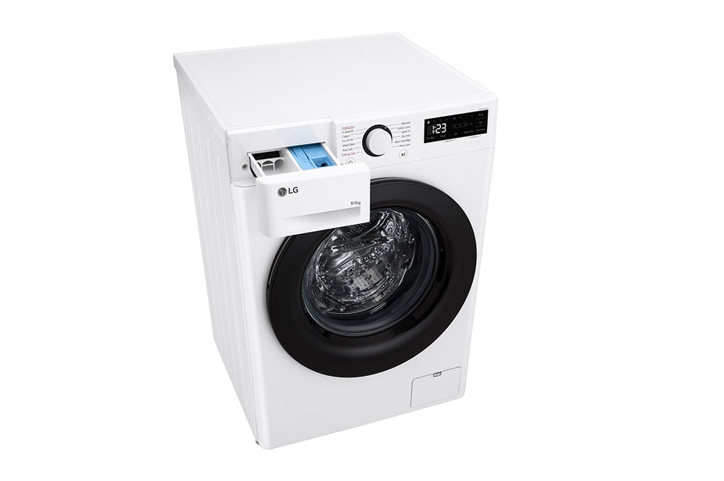 LG F4DR509SBW machine à laver avec sèche linge Pose libre Charge avant Noir, Blanc