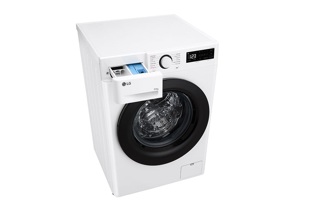 LG F4DR509SBW machine à laver avec sèche linge Pose libre Charge avant Noir, Blanc