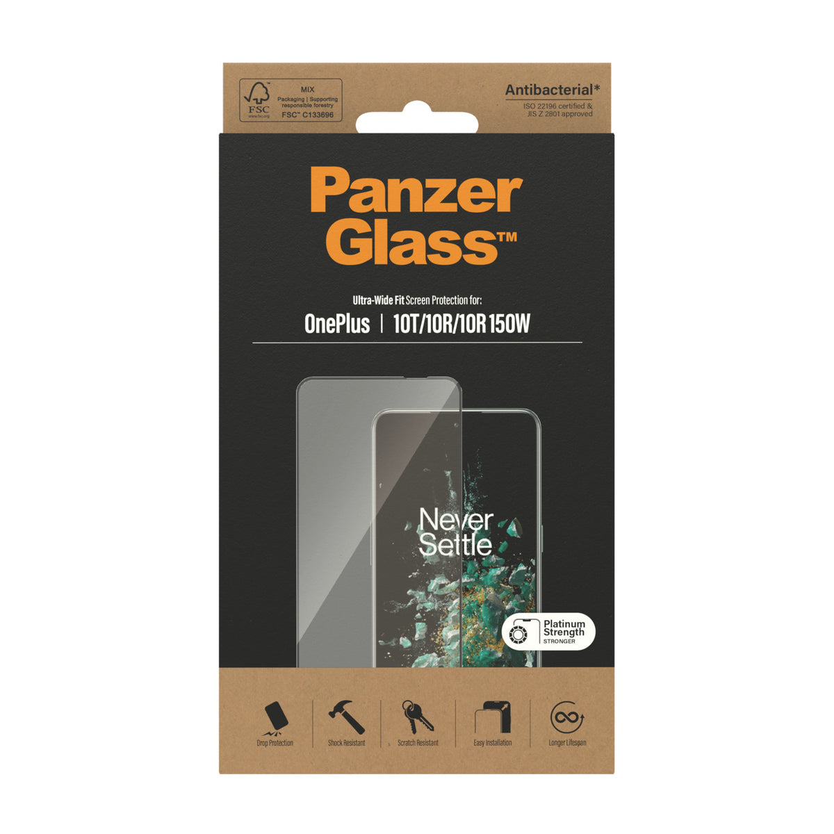 PanzerGlass ® Screen Protector OnePlus 10T | 10R | 10R | 150W | Ultra-Wide Fit | Black Protection d'écran transparent 1 pièce(s) - vue 3