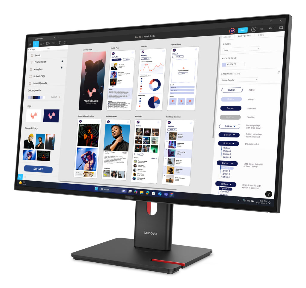 Lenovo ThinkVision T32UD-40 Moniteur 31.5" 4K UHD