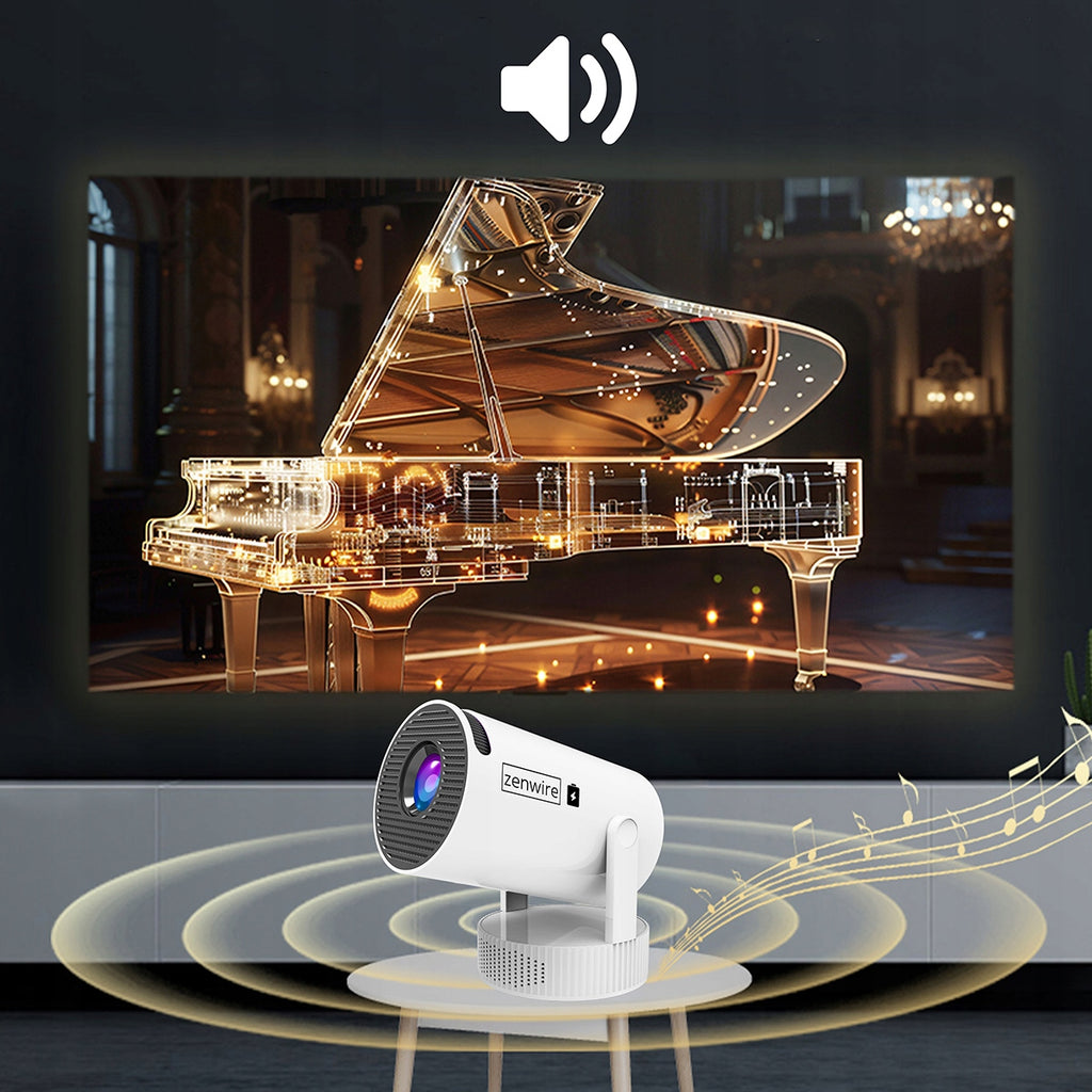 Mini-projecteur Android portable avec Wi-Fi, projection Full HD et Bluetooth, équipé d'une batterie Zenwire K400