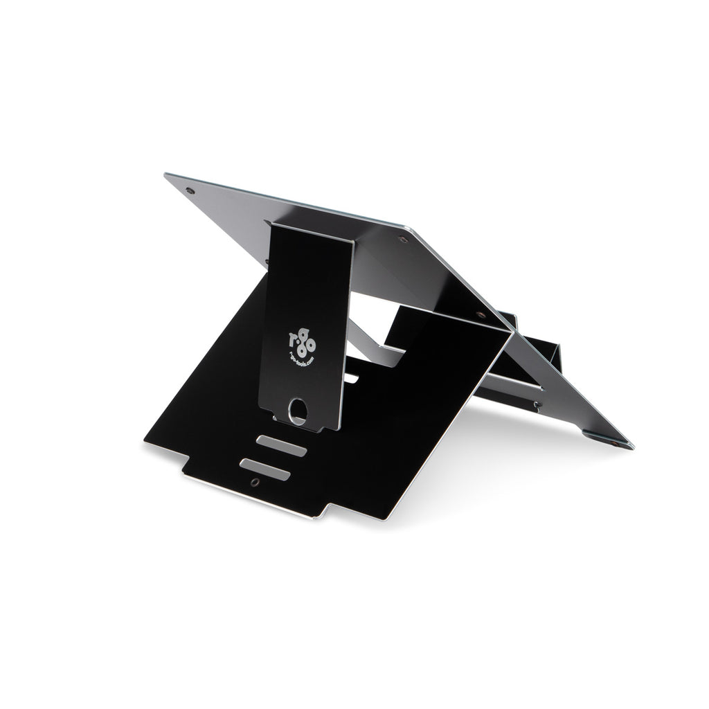 R-Go Tools Support pour ordinateur portable R-Go Riser, pliable, ergonomique et réglable, aluminium Hylite, noir