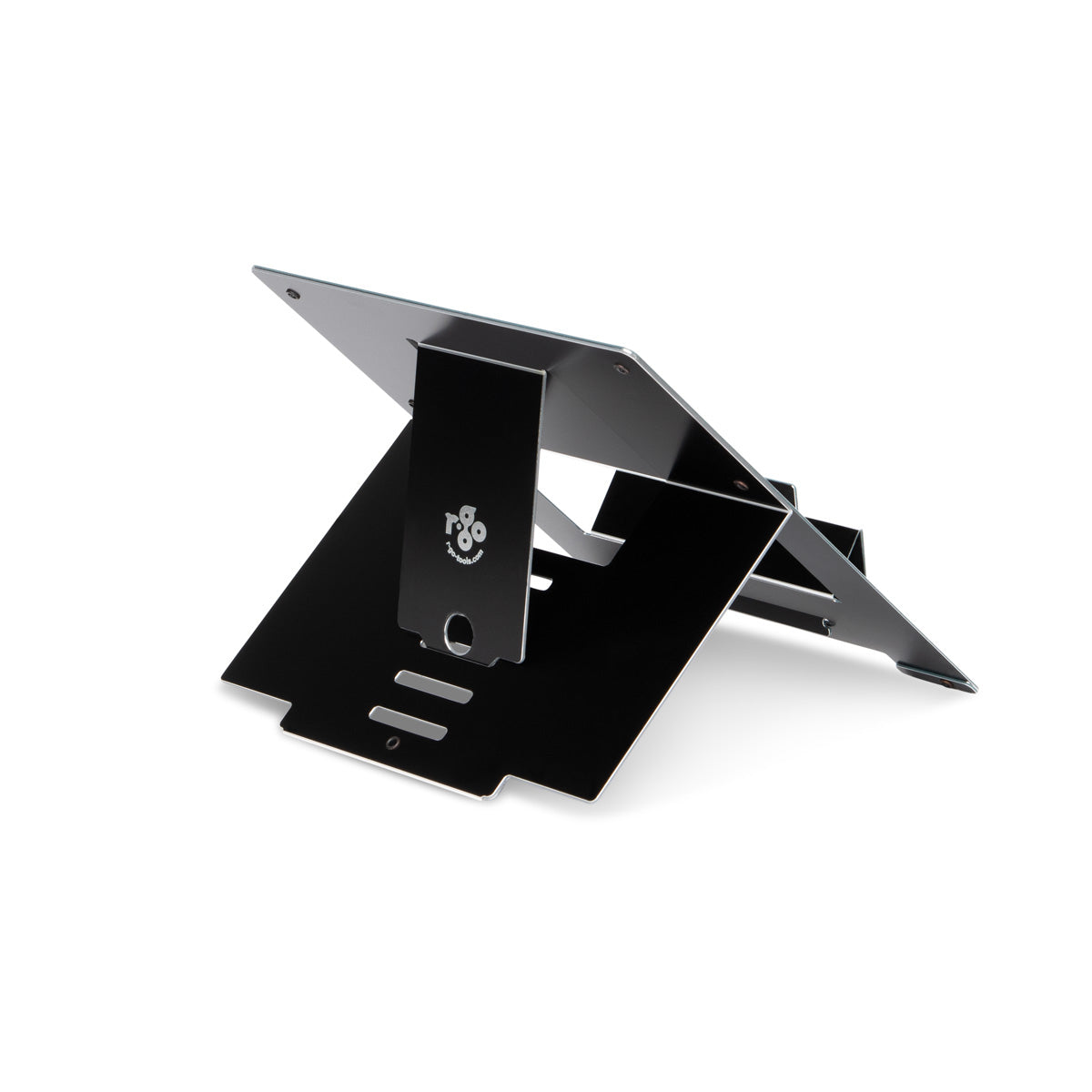 R-Go Tools Support pour ordinateur portable R-Go Riser, pliable, ergonomique et réglable, aluminium Hylite, noir