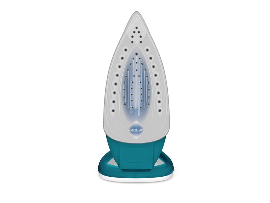 Tefal EasyGliss Plus FV5737 Fer à Repasser à Sec ou à Vapeur, Semelle Durilium, 2500 W, Turquoise et Blanc