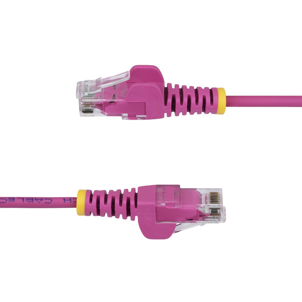 StarTech.com Câble Ethernet CAT6 Rose Fin de 1,5m, Sans Accroc, 100W PoE, UTP, LSZH, Fil de Cuivre Pur 28AWG, Cordon Patch Réseau RJ45 avec Serre-Câble, Contrôlé Fluke