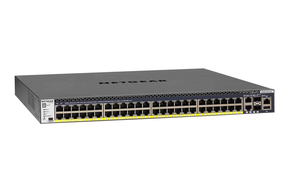 NETGEAR GSM4352PA Géré L2/L3/L4 Gigabit Ethernet (10/100/1000) Connexion Ethernet, supportant l'alimentation via ce port (PoE) 1U Noir - vue 2
