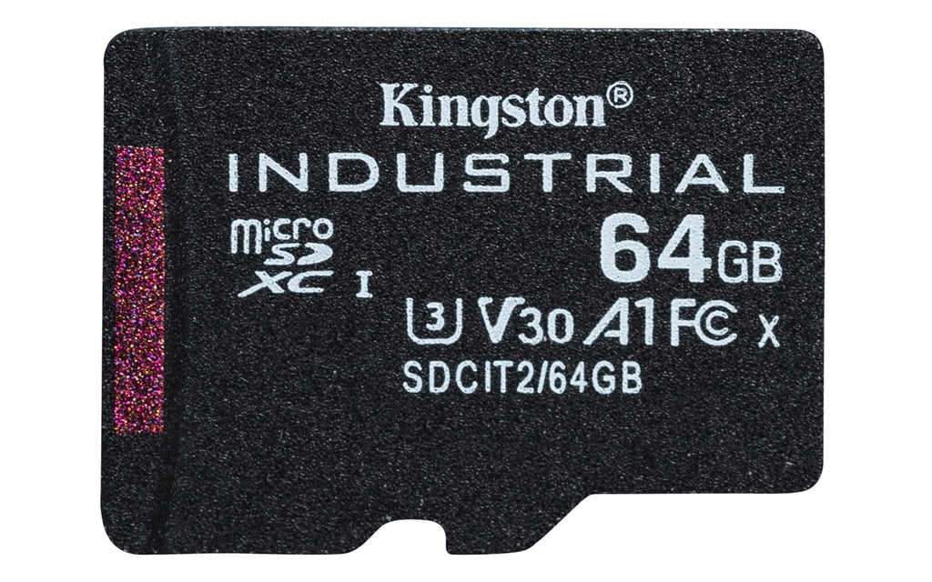Kingston Technology Carte 64GB microSDXC Industrielle C10 A1 pSLC + adaptateur SD