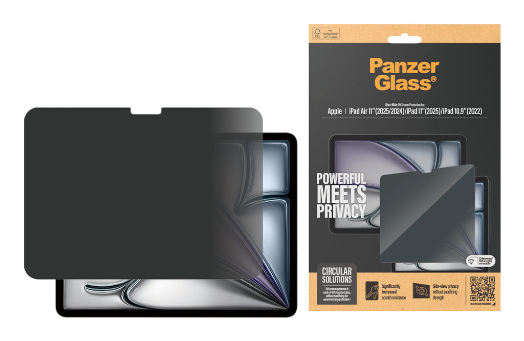 PanzerGlass Protection d'écran de Confidentialité 2-Way pour iPad Air 11'' (2024-2025), iPad 11'' (2025) et iPad 10.9'' 