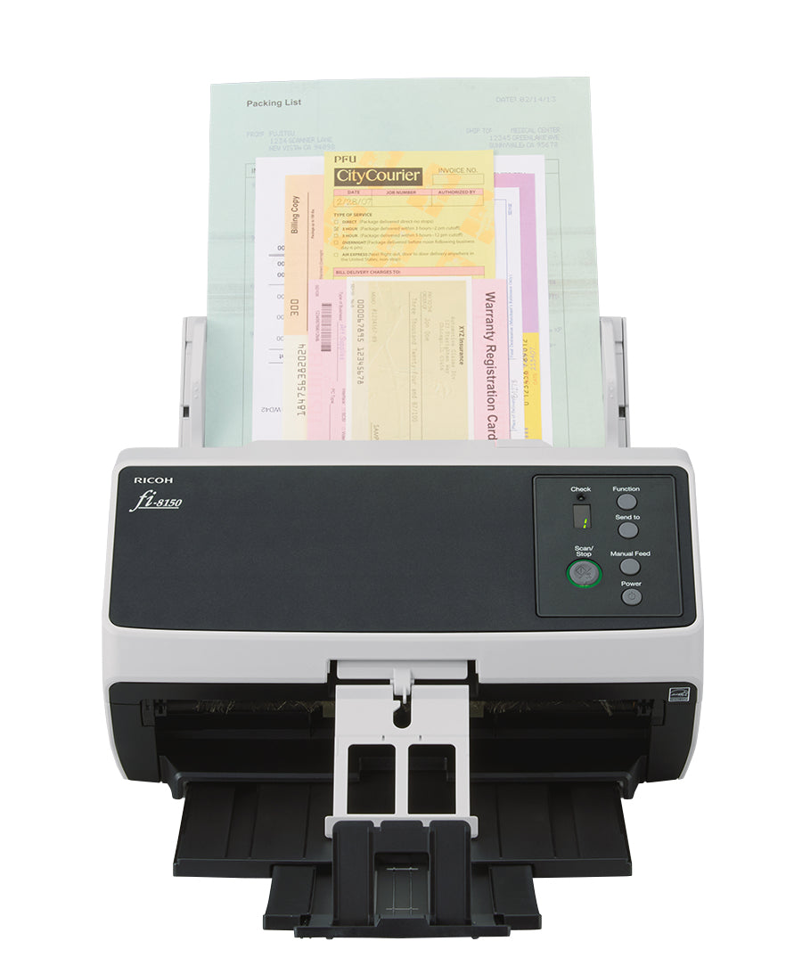 Ricoh FI-8150 Scanner avec Chargeur Automatique de Documents (ADF) et Manuel, 600 x 600 DPI, A4, Noir et Gris