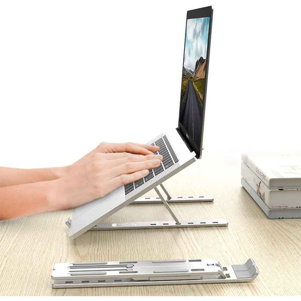 Techly ICA-TBL 134TY Support de livres Supports de Laptop Argent 40,6 cm (16")