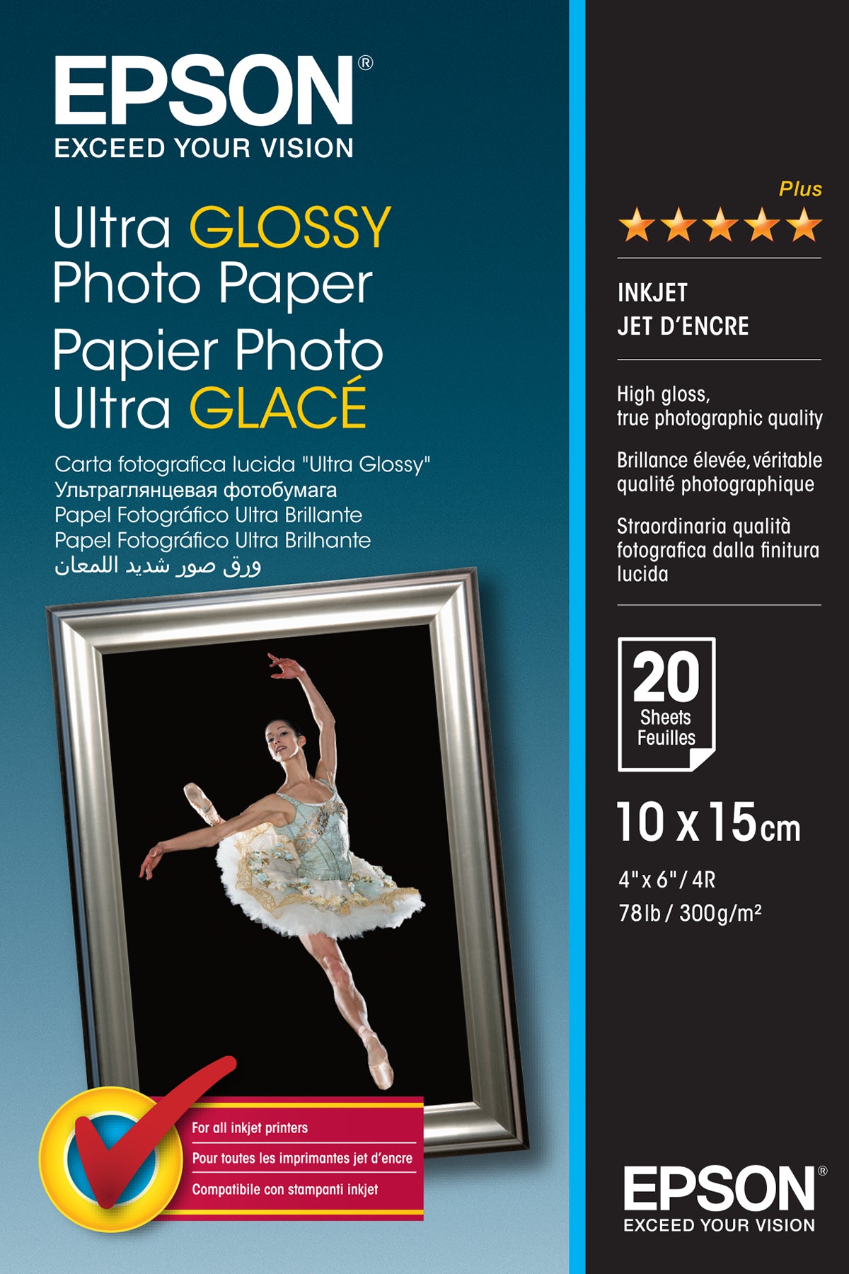 Epson Ultra Glossy Photo Paper - 10x15cm - 20 Feuilles