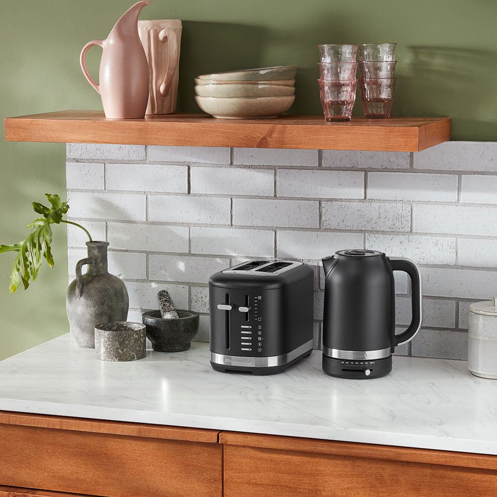 KitchenAid 5KMT2109EBM Grille-pain 2 Tranches 980 W, Noir et Acier Inoxydable