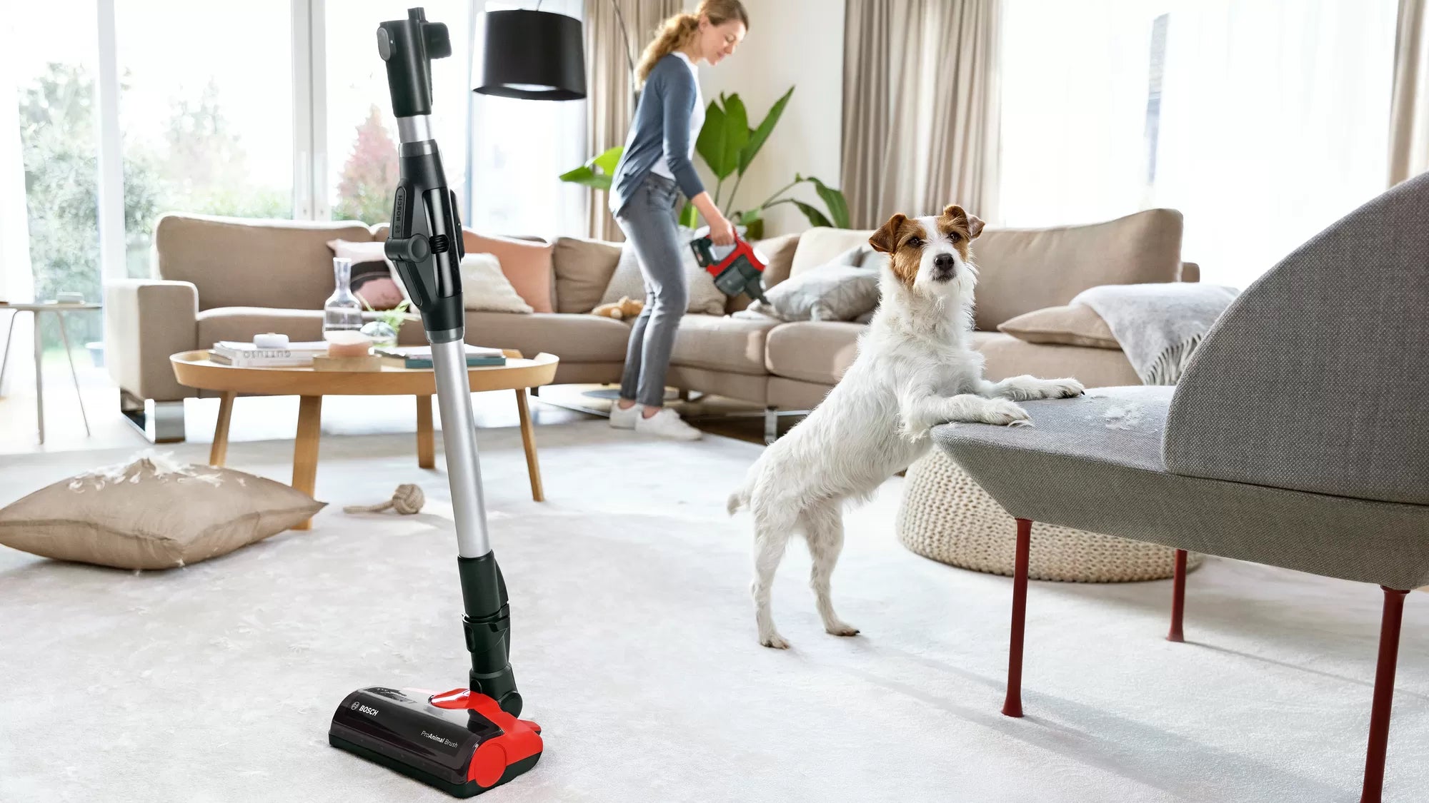 Bosch Bosch BBS711ANM aspirateur balai et balai électrique Batterie Sec Sans sac 0,3 L Noir, Rouge, Acier inoxydable