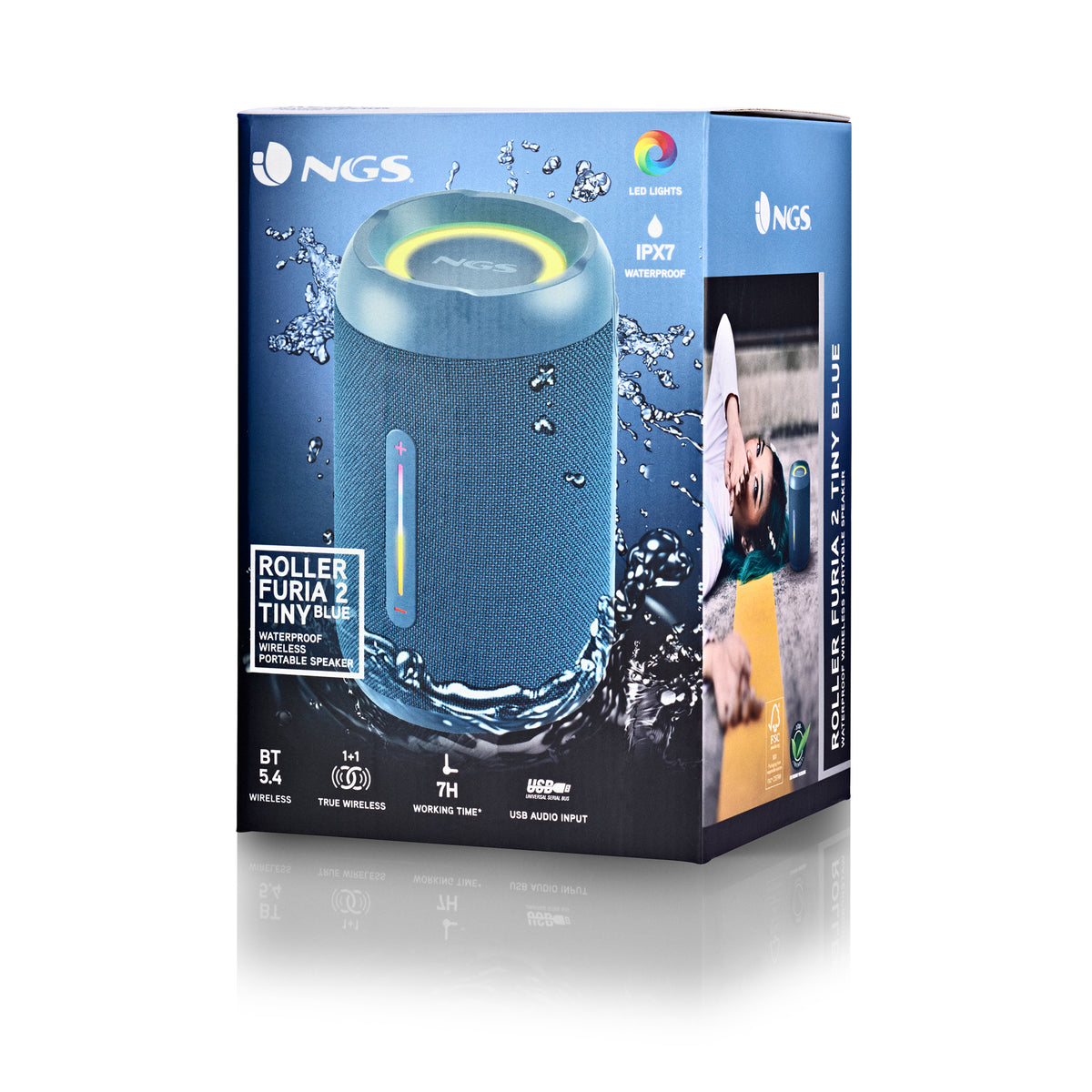 NGS ROLLER FURIA 2 TINY Enceinte portable stéréo Bleu 10 W