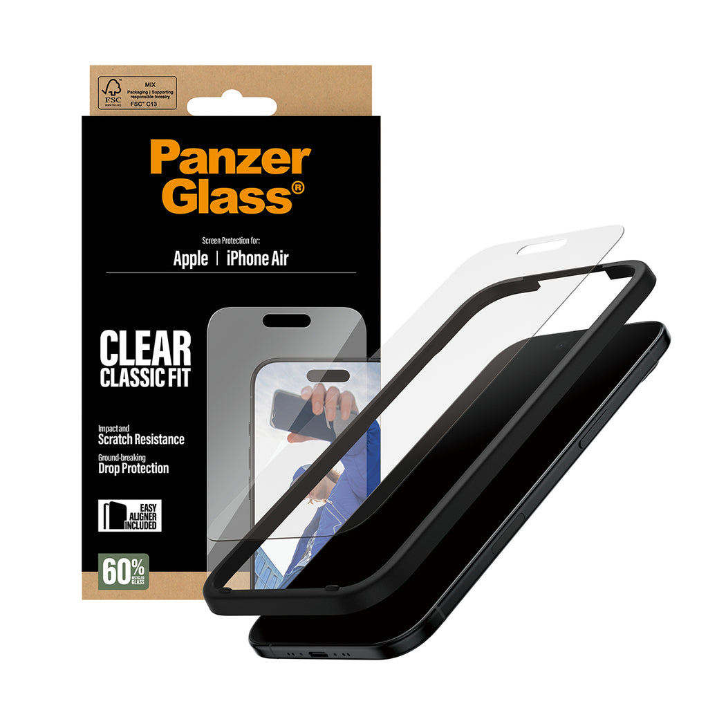 PanzerGlass ® Screen Protector iPhone Air | Classic Fit w. EasyAligner Protection d'écran transparent Apple 1 pièce(s)