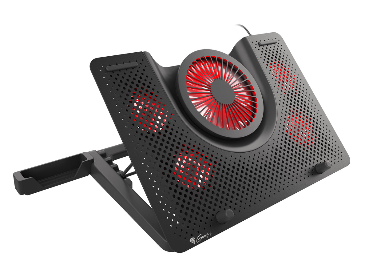 Système de refroidissement pour ordinateur portable Oxid 550, jusqu'à 17.3 pouces, 2800 tr/min, Noir