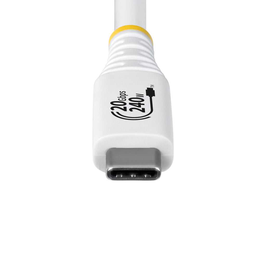 StarTech.com Câble USB 4 USB-C 2m, 20 Gbps, PD EPR 240W, DP 1.4 4K 120Hz, Blanc