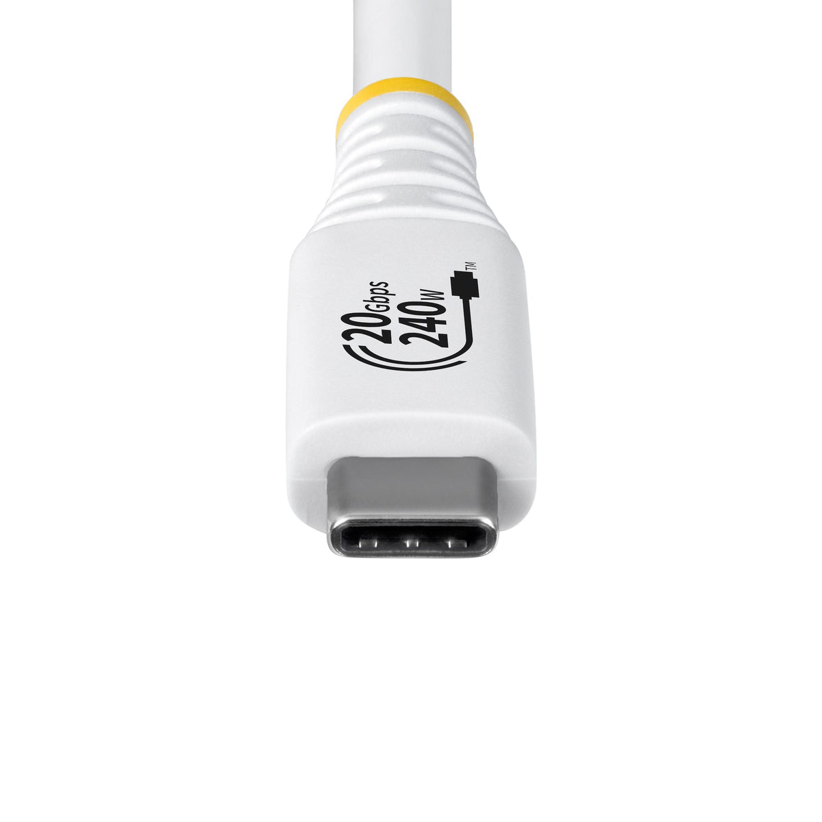 StarTech.com Câble USB 4 USB-C 2m, 20 Gbps, PD EPR 240W, DP 1.4 4K 120Hz, Blanc