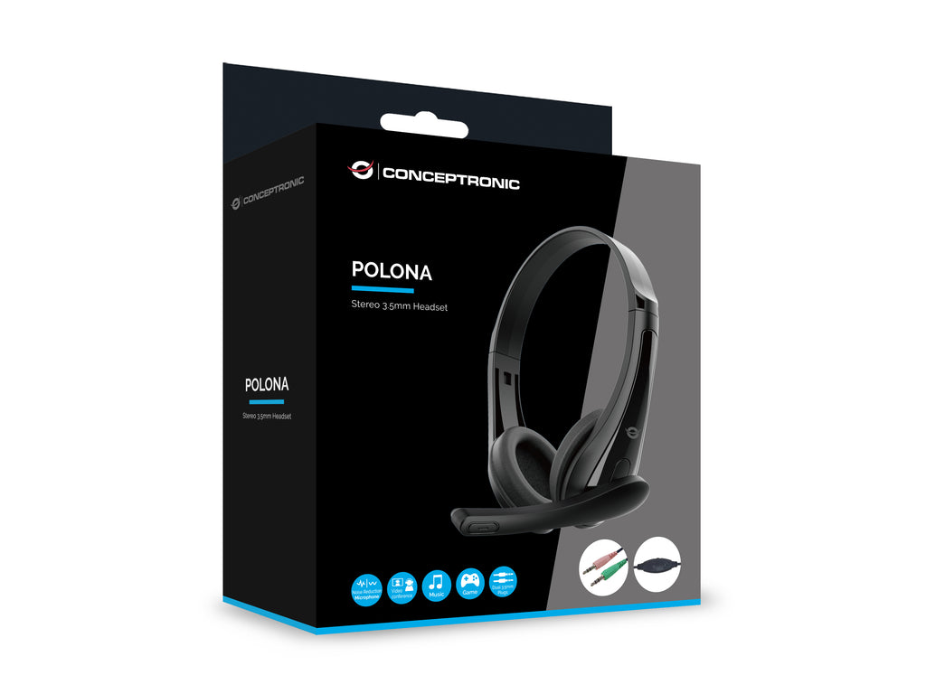 Conceptronic POLONA06B3T casque Avec fil Arceau Appels/Musique Noir