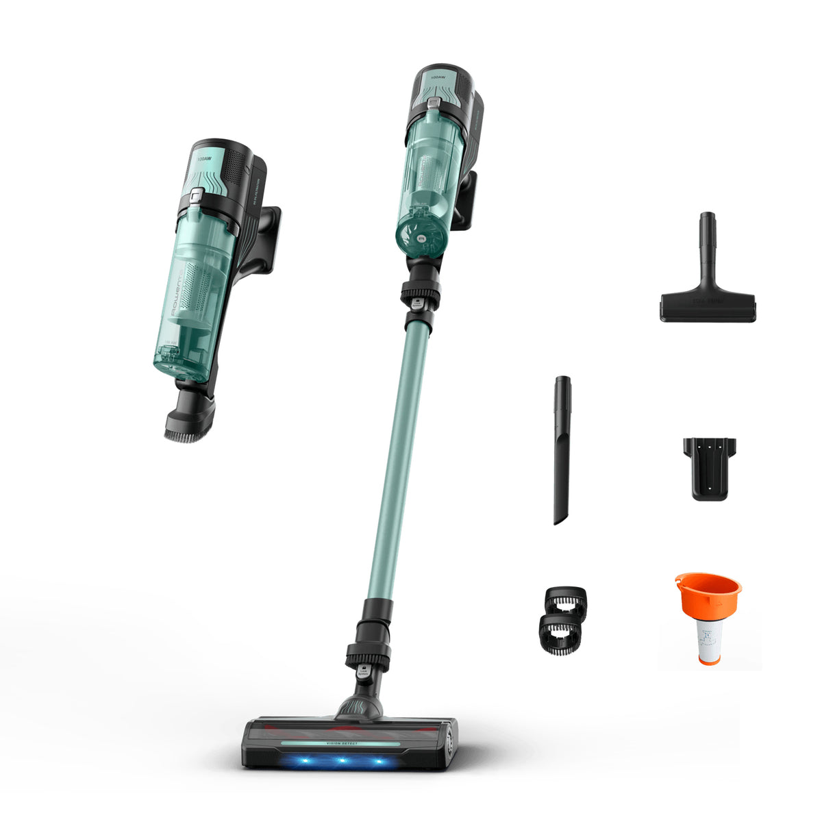 Rowenta X-Force 8.80 Allergy RH1833 Aspirateur balai Batterie Sec mousse Sans sac 250 W Vert, Gris